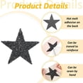 thumbnail image 4 of 16 Pcs Star Rhinestone Iron on Patches 8 Styles Star Hotfix Resin Rhinestone Hotmelt Appliques Black Silver Star Patch for DIY Clothing Repair Costume Accessories for DIY Dress Bags T-Shirt, 4 of 6
