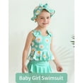 thumbnail image 2 of Traje de baño Mioglrie para niña de 12 a 18 meses, tankini verde con forma de margarita, 2 of 6