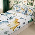 thumbnail image 3 of meiyoeat Dino Wildlife Zipper Comforter Set with Fitted Sheet and 2 Pillowcases for Kids Boys Girls, Jungle Leaf Botanical Zipper Bedding Set, Green White, Polkadot Reversible, 3 Pieces, 3 of 6