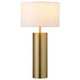 thumbnail image 2 of HomeRoots 524477 30 in. Metal Table Lamp with Drum Shade Brass & White, 2 of 7