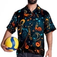 thumbnail image 4 of Note Men's Short Sleeve Hawaiian Beach Shirt Casual Printed Button Down Summer Unisex Casual Shirt, 4 of 6