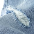 thumbnail image 4 of KIDSCOOL SPACE Little Girls Ripped Denim Pants, 5-14T Wide-leg Loose Elastic Waist with String Flared Jeans,Light Blue,5-6 Years, 4 of 8