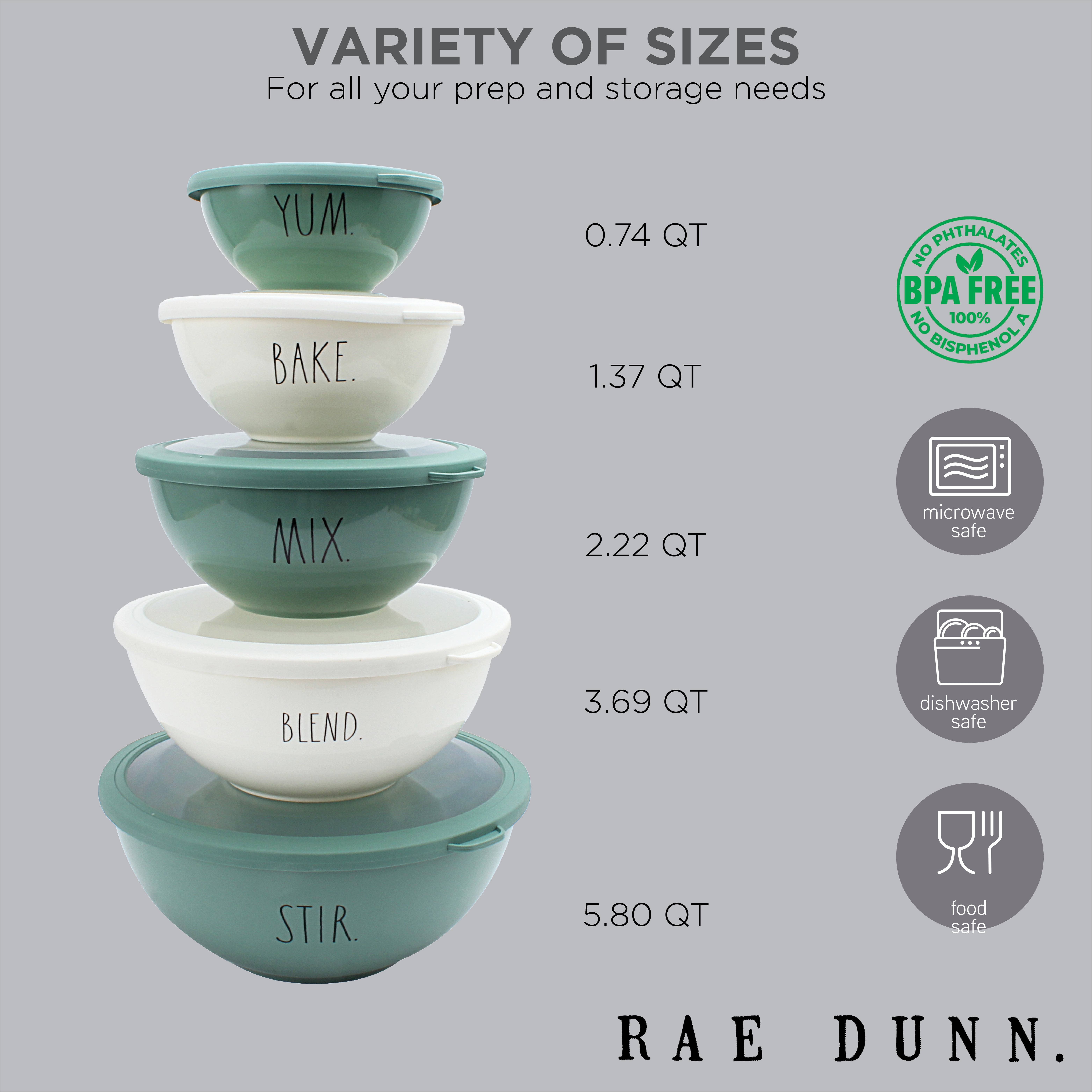 shopwithgreen Plastic Storage Bowls with Lids, Rapid-Access Design Kitchen  Bowls Food Storage, Mixing Bowls Airtight Nest Stackable, Dishwasher 
