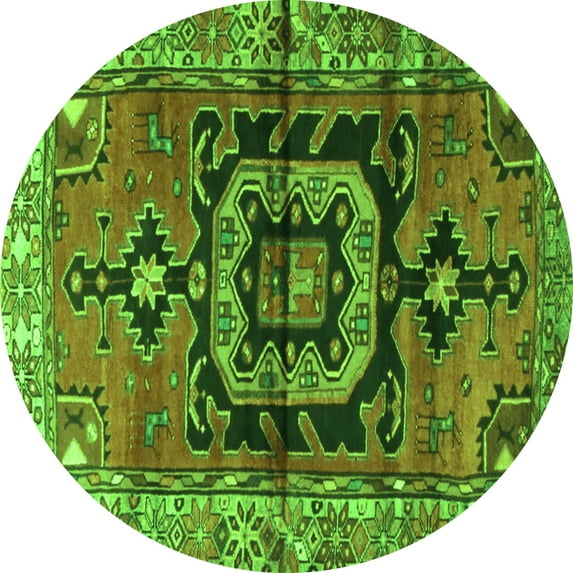 Ahgly Company Indoor Round Persian Green Traditional Area Rugs, 7' Round