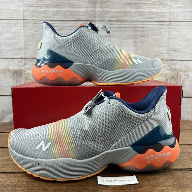 New Balance FuelCell Rebel TR Grey Orange Castlerock Running Shoes Men Size 10 D