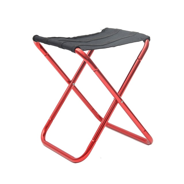 Eigraketly Taburete plegable de tela Oxford, silla antioxidante para acampar al aire libre, senderismo, pesca, dibujo, barbacoa, asiento con bolsa carpas Rojo