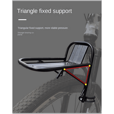 1 x Bicycle front rack with screw accessories with clamp-Black