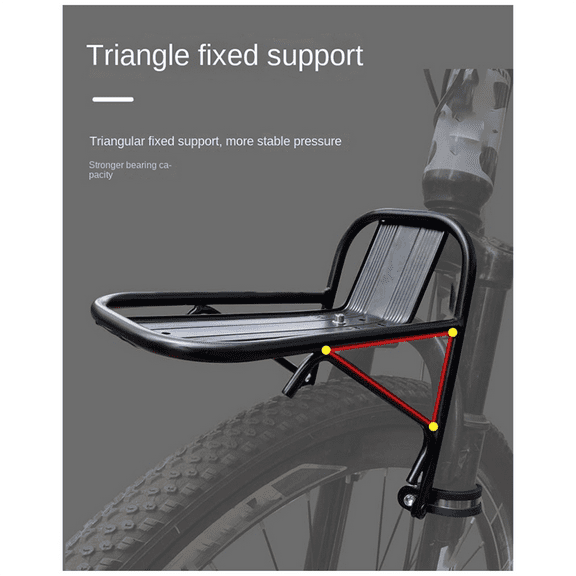 1 x Bicycle front rack with screw accessories with clamp-Black