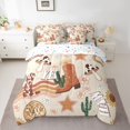 thumbnail image 2 of Homewish Retro Cowboy Boots 7-Piece Bedding Comforter Set,Rustic Cow Print King Bedding Sets,Mushroom Cacrus Flower Pattern Bed Sheets For Teens,Super Cozy Room Decor Reversible, 2 of 8