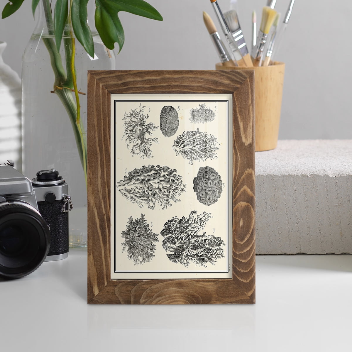 Aegean Collection IV -Framed Print w/glass-Walnut