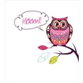 thumbnail image 3 of Owl Duvet Cover Set, Ornate Colorful Owl on the Branch Observing Flat Face Myst Animal Image, Decorative 3 Piece Bedding Set with 2 Pillow Shams, Calking Size, Pink Purple White, by Ambesonne, 3 of 3
