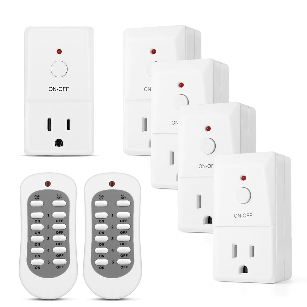 Flexzion Wireless Remote Control Outlet Switch (1 Pack)- Electrical Remotely AC Power Adapter Socket Plug on and Off Converter Kit for Indoor Home