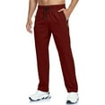 thumbnail image 2 of dGslk Mens Lightweight Athletic Pants with Drawstring Waist Zipper Pockets Breathable Quick Dry Casual Workout Trousers for Training Running Gym Wine M, 2 of 2