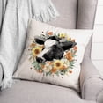 thumbnail image 3 of Creative Products Autumn Wreath Cow on White 18x18 Spun Poly Pillow, 3 of 3