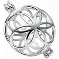 thumbnail image 3 of ABPETE 925 Sterling Silver Flower Pearl Cage, Openable Hollow Cage Lockets Pendant Cage, Charm Pendants for DIY Necklace Jewelry Making Women's Gift(white Gold), 3 of 7