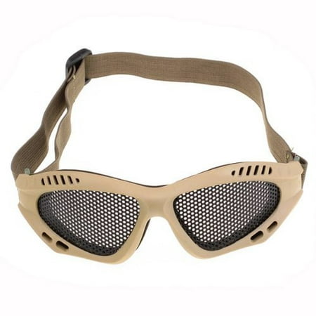 Gray Shooting Tactical Airsoft Goggles No Fog Mesh Glasses Protect