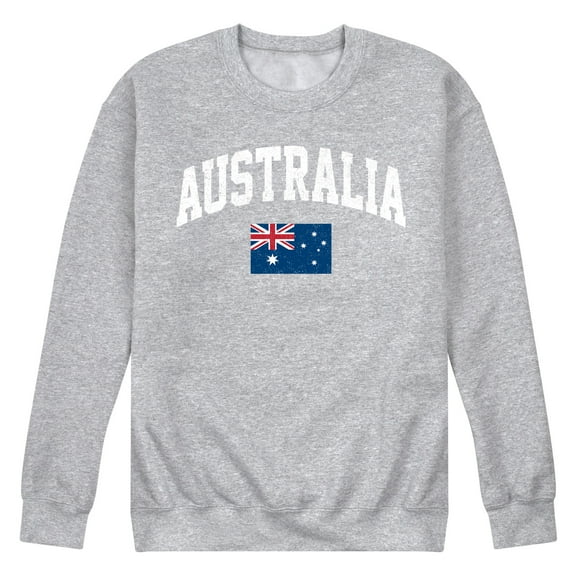 Instant Message - Australia Flag - Men's Crew Neck Fleece Pullover
