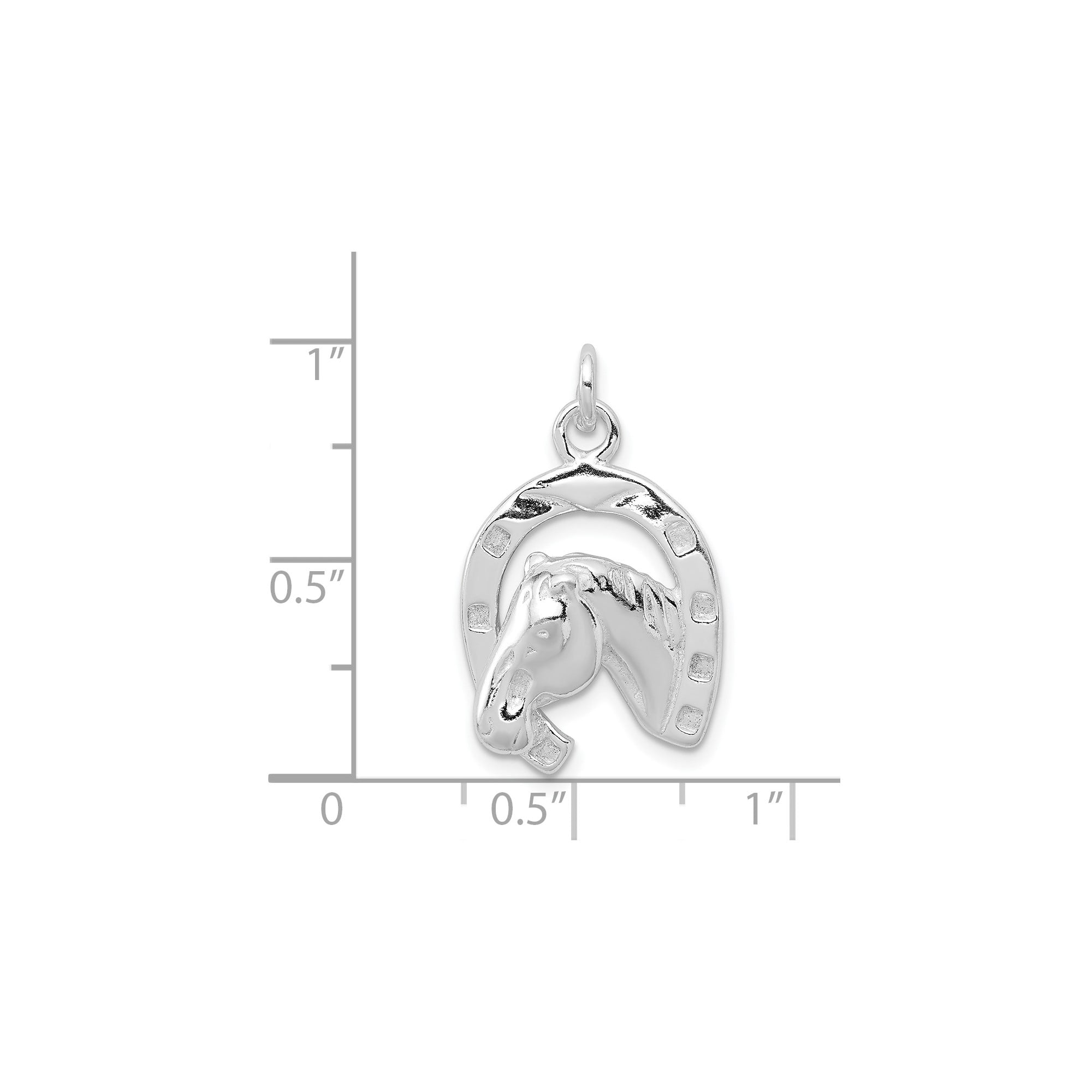 Sterling Silver Horse Head Pendant with Horseshoe Design, Equestrian Necklace for Women or Unisex, Western Style Symbolizing Strength, Luck, and Horse Connection