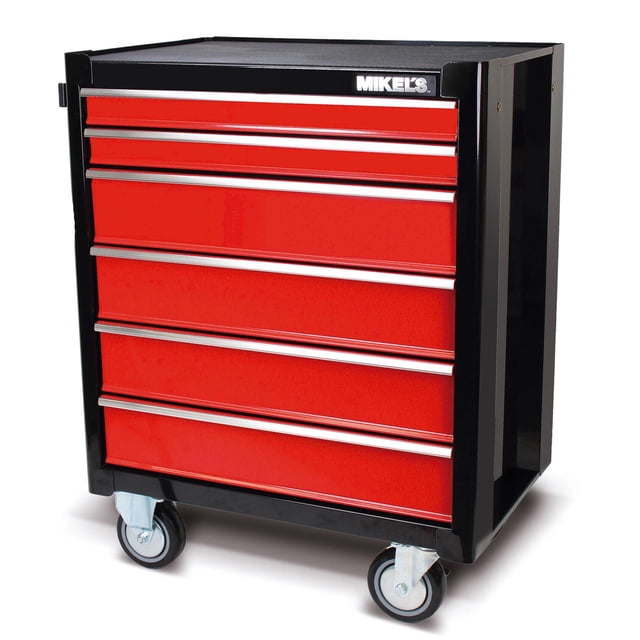 Estante Para herramienta MIKELS 6 Cajones Negro/rojo Acero con ruedas