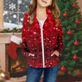 thumbnail image 5 of LRen Girls Zip Up Hoodies Christmas Kids Casual Long Sleeve Sweatshirt Fall Jacket with Pockets,D-Red,14-15 Years, 5 of 5