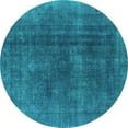 thumbnail image 1 of Ahgly Company Indoor Round Oriental Turquoise Blue Industrial Area Rugs, 7' Round, 1 of 4
