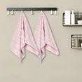 thumbnail image 6 of REGALWOVEN Cotton 2 Pack Hand Towels, Striped Pattern Decorative Comfort Towel for Bathroom, Travel, Camp Pink 14' x 30', 6 of 7