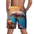 thumbnail image 2 of Haiem Underwater Plant Dolphin Mens Swim Trunks with Compression Liner 2 in 1 Swimming Shorts Stretch Swimwear Quick Dry,Board Shorts-Large, 2 of 9