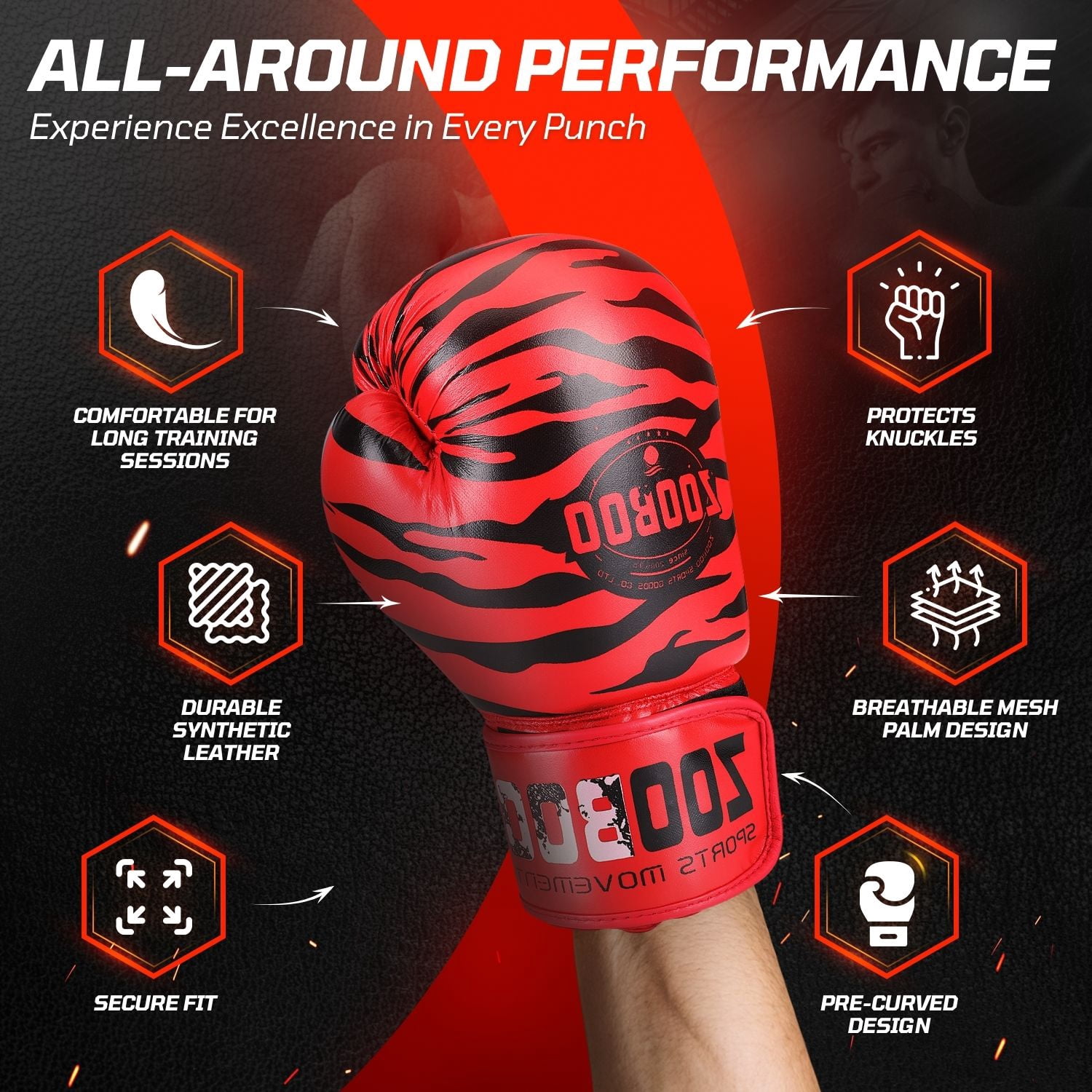 10 oz Boxing Gloves for Men, Youth, and Women, Tiger Boxing Gloves Punching Bag Gloves 10oz Ounce for KickBoxing, MMA, Muay Thai, Training, Sparing, Bagwork with Wrist Wrap