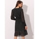 thumbnail image 3 of Vestido de Estrella Metálica para Mujer con Cuello en V y Botones Vestido de Gasa Negro M, 3 of 6