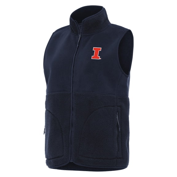 Women's Antigua Navy Illinois Fighting Illini Nostalgic Full-Zip Vest