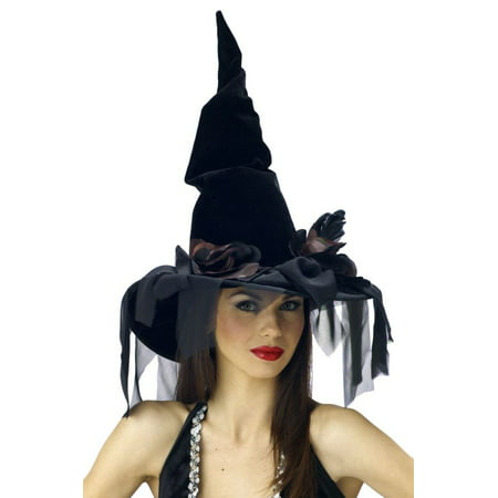 Deluxe Winding Adult Halloween Witch Hat