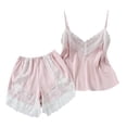 thumbnail image 2 of Women Sleepwear Lingerie Sling Simulation Silk Satin Pajamas Cami Shorts Set Nightwear Casual Wear Two-piece Pj Set, 2 of 5
