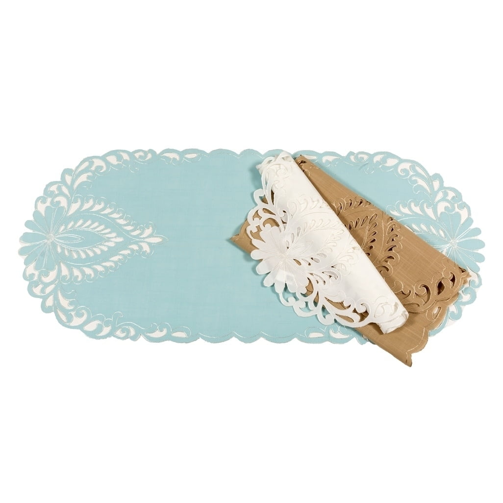 Wilshire Embroidered Cutwork Table Runner 16 By 36 Inch Beige Walmart Com Walmart Com