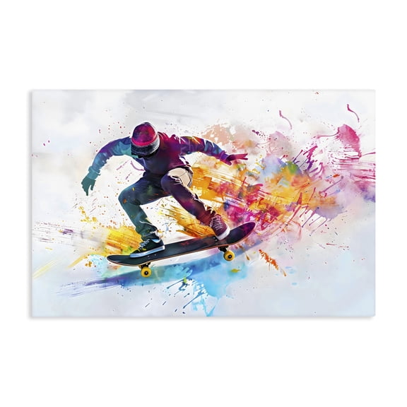 Stupell Industries Contemporary Skateboarder in Motion Canvas Art, 24 x 16, by Creative Studio