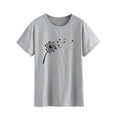 thumbnail image 4 of Nlife Women Dandelion Print T-shirt Graphic Short Sleeve Tees Crew Neck Casual Top, 4 of 7