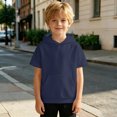 thumbnail image 2 of SUYIDA Kids Short Sleeve Hoodies Casual Lightweight Sweatshirt with Pocket Back to School for Boys Girls Everyday Play Comfortable Hoodie, 2 of 6