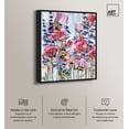 thumbnail image 2 of Beautiful Pink Striped Floral Canvas Tropical Abstract Wall Art by Art Remedy, Black Frame, 36" x 45", 2 of 7
