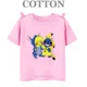 thumbnail image 3 of Camiseta de algodón de Disney Stitch y Mickey Mouse para niños, camisetas para niños, camisetas casuales de cuello redondo de moda de verano 2024, 3 of 5