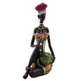 thumbnail image 3 of Estatua de dama tribal africana, adorno coleccionable, estatua africana ligera de resina Estilo D, 3 of 9