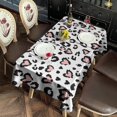 thumbnail image 3 of Pink and Black Of Leopard Print Rectangle Tablecloth 60"x102",Waterproof Polyester Rectangle Table Cloth, Wipeable Spillproof Polyester Tablecloth for Dining, Camping, Indoor and Outdoor, 3 of 6