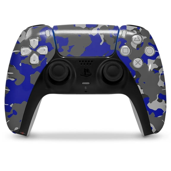 WraptorSkinz Skin Wrap compatible with the Sony PS5 DualSense Controller WraptorCamo Old School Camouflage Camo Blue Royal (CONTROLLER NOT INCLUDED)