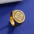 thumbnail image 5 of RSAMD Men Vintage Totem Ring Nordic Mythology Viking Stainless Steel Ring Domineering-Gold Color 1-11, 5 of 9