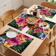 thumbnail image 5 of Colorful Althea Placemats Set&nbsp;of 1 Watercolor Flowers Tropical Monstera Heat Insulation Washable Place Mats, Rustic Non-Slip Table Mats for Dining Table Party Kitchen Decor,13x19 Inch, 5 of 9