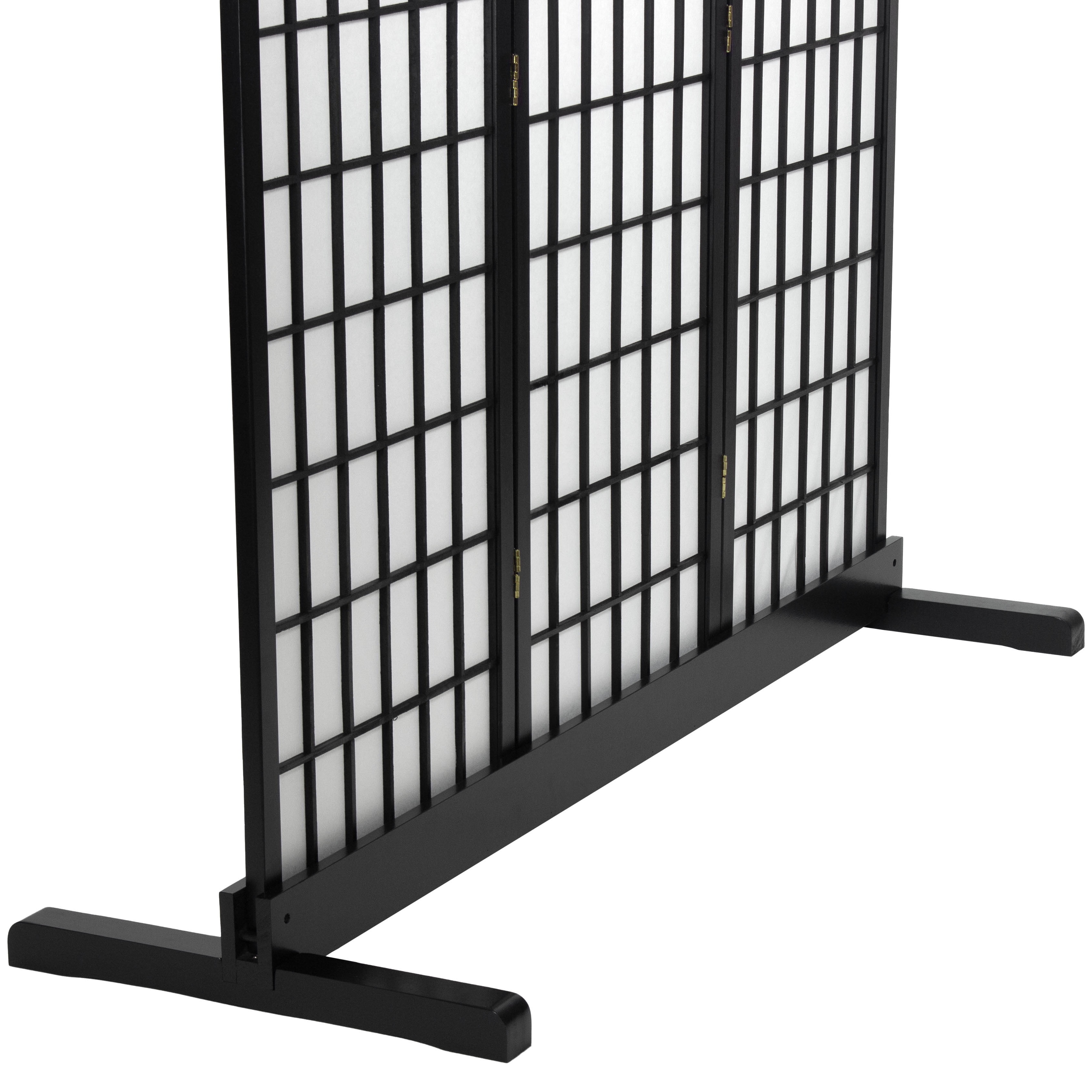 Room Divider Stand Black 3 Panel