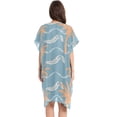thumbnail image 2 of Beach Vacation Clothes Kimono Cardigan Loose Swimsuit Cover Up for Women Palm Trees and Wave M, 2 of 6