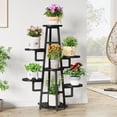 thumbnail image 2 of Tribesigns 7 Tier Plant Stand Indoor, Tall Plant Shelf for Multiple Plants, Wooden Corner Plant Pots Holder Rack Flower Stand Shelf Planter Organizer for Living Room Balcony Garden, Black, 2 of 8