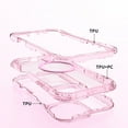 thumbnail image 5 of Dteck Magnetic Case for iPhone 11, Shockproof 3-Layer Military Grade Protection Clear Case Compatible with Mag Safe Back Cover with Wrist Strap,Pink, 5 of 7