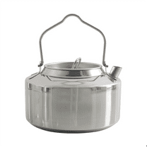 Outdoor Stainless Steel Single Handle Camping Hung Pot Portable Coffee Pot Picnic Cooker 1.2L Teapot Cooking Accessory,1 * Kettle,Silver