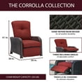 thumbnail image 5 of Cambridge Corrolla Outdoor Luxury Recliner in Red, All Weather, Steel Frame, 5 of 7