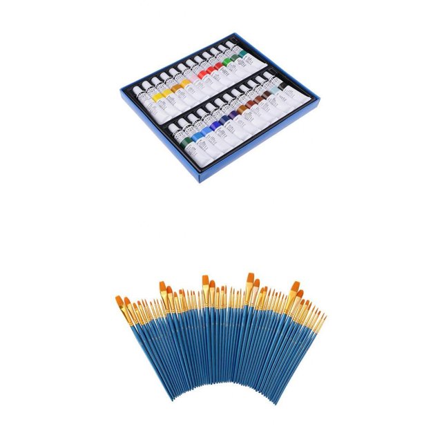 1 Juego De Pinceles De Nailon Con Pigmento De Pintura Acrílica Para Dibujar Pintura DIY